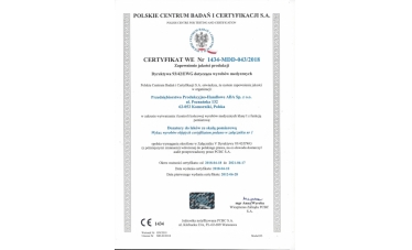 Certyfikat WE Nr 1434-MDD-043/2018