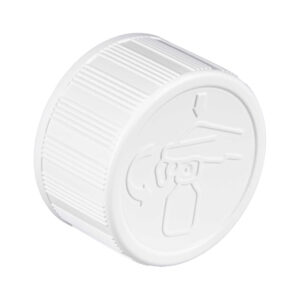 Nakrętka PN 28 mm z zabezpieczeniem przed niepożądanym otwarciem przez dzieci do nakrętki śr. 28 mm, logo ABA