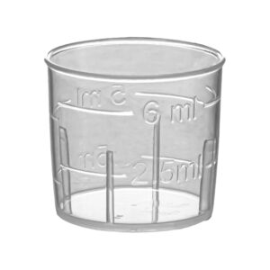 Kieliszek do odmierzania leków o pojemności 6ml,  ze skalą 1-2-3-4-5-6ml