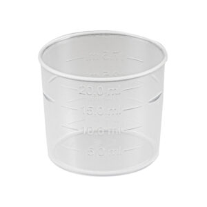 Kieliszek do odmierzania leków o pojemności 20ml ze skalą 2,5-5,0-7,5-10,0-12,5-15,0-17,5-20,0ml