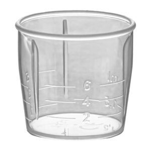 Kieliszek do odmierzania leków o pojemności 6ml  ze skalą 1-2-3-4-5-6 oraz 1,5ml